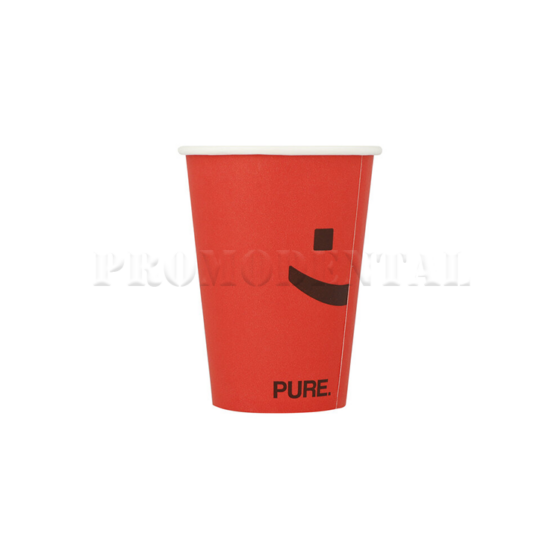 113-115-122-129-PURE Gobelets en papier (PE-revetement) 180ml – rouge